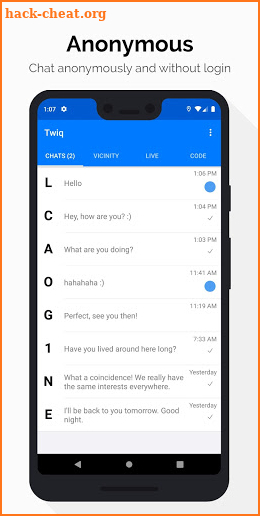 Twiq - Anonymous Chat screenshot