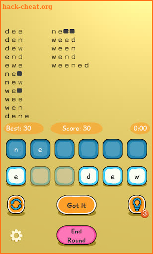 Twisty Words - uncrossed word search puzzle screenshot