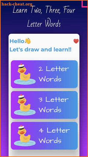 Two, Three, Four Letter Words for Kids screenshot