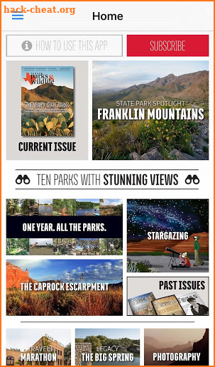 TX Parks & Wildlife magazine screenshot