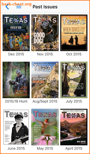 TX Parks & Wildlife magazine screenshot