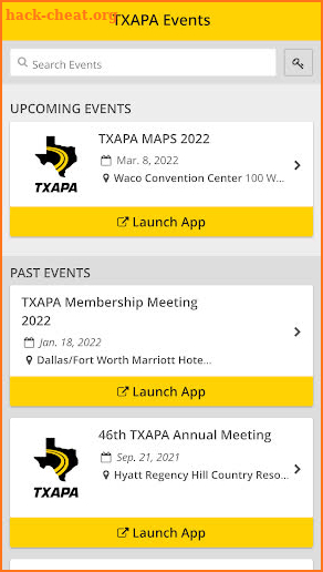TXAPA Events screenshot