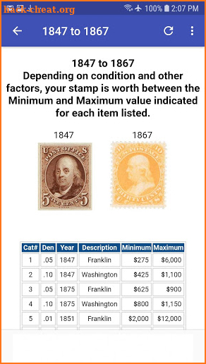 U. S. Stamp Checker screenshot