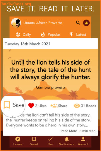 Ubuntu African Proverbs screenshot