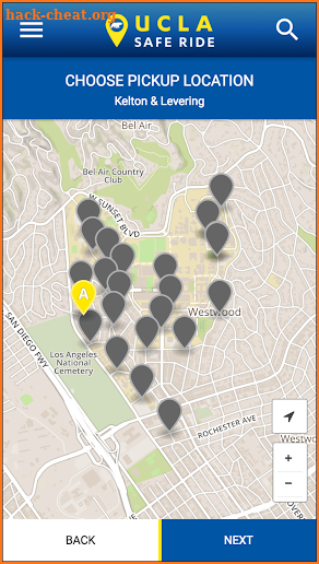 UCLA SafeRide screenshot