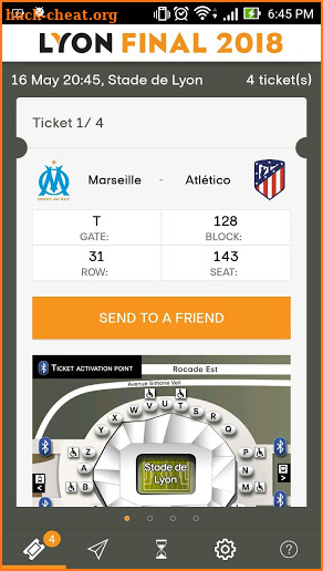UEFA EUROPA LEAGUE FINAL 2018 – Mobile ticket screenshot