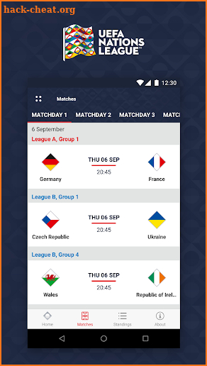 UEFA National Team Competitions screenshot