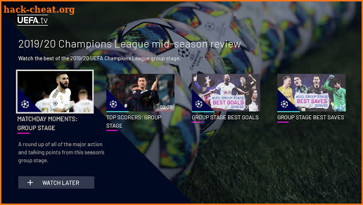 UEFA.tv Always Football. Always On. screenshot