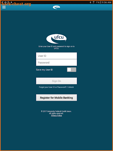UFCU Mobile Banking Tablet screenshot