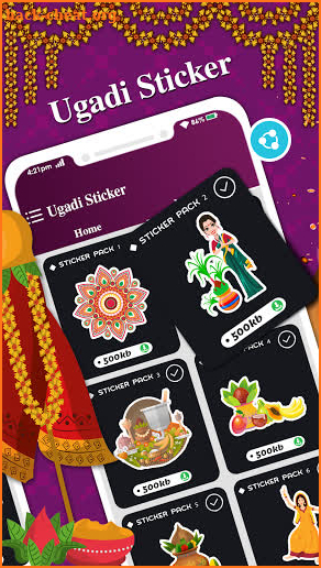 Ugadi Stickers For WhatsApp : Gudi Padwa Stickers screenshot
