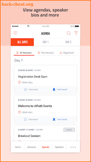 UiPath Events screenshot