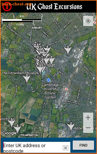 UK Ghost Excursions Map screenshot