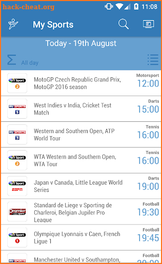 UK Live Sport TV Guide screenshot