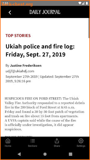 Ukiah Daily Journal screenshot
