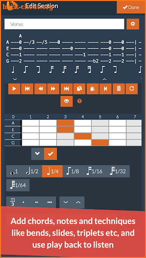 Ukulele Notepad - Tab Editor screenshot