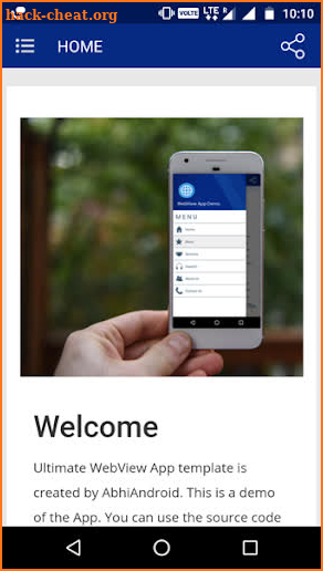 Ultimate WebView App Demo screenshot