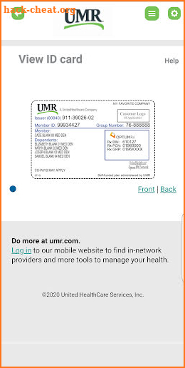 UMR Claims & Benefits screenshot
