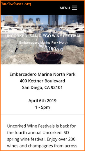 Uncorked San Diego Wine Festival 2019 screenshot
