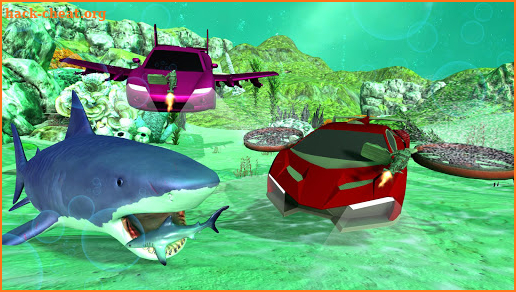UnderWater Robot Car Vs Shark Simulator Attack screenshot