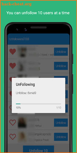 Unfollow and Follow users for instagram screenshot