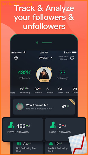 Unfollowers and Followers Tracker for Instagram. screenshot