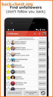 Unfollowers - followers analytics screenshot