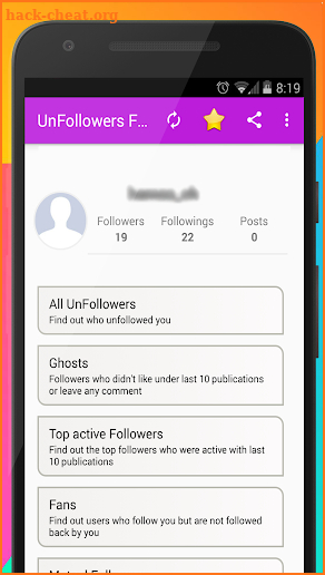 Unfollowers for Instagram & Ghost Followers screenshot