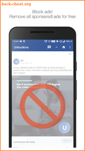 Unhookme for facebook screenshot