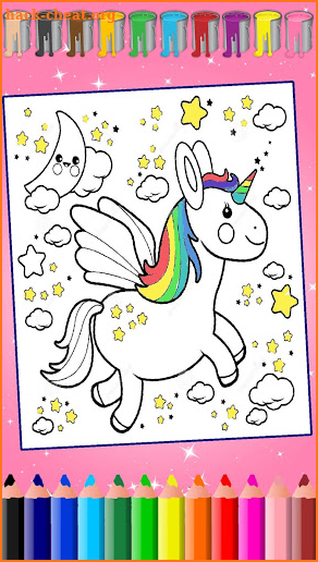 Unicorn Coloring, Coloring Pages for Girls. screenshot