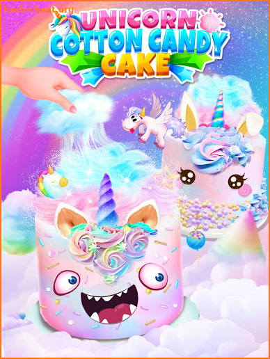 Unicorn Cotton Candy Cake - Sweet Rainbow Desserts screenshot