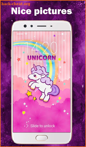 Unicorn Cute Art Pony Rose Girl Lock Screen screenshot