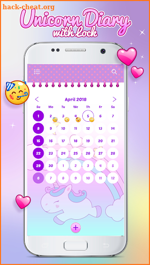 Unicorn Diary with Lock screenshot