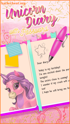 Unicorn Diary with Password 🦄 screenshot
