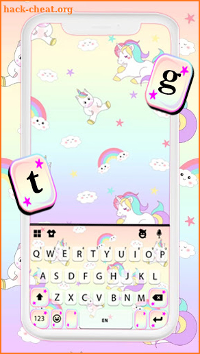 Unicorn Doodle Keyboard Background screenshot