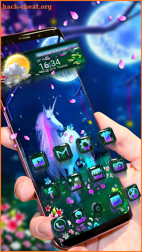 Unicorn Glass Night Theme screenshot