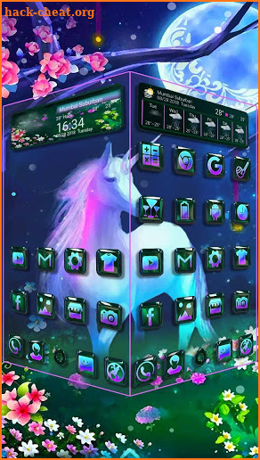 Unicorn Glass Night Theme screenshot