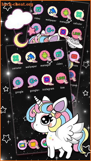 Unicorn In Space Themes HD Wallpapers 3D icons screenshot