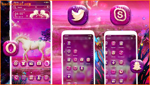 Unicorn Pink Forest Launcher Theme screenshot