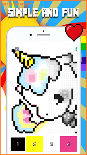 unicorn pixel art : unicorn number coloring book screenshot