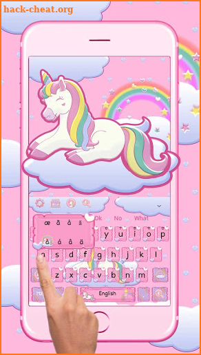Unicorn Rainbow 3D Keyboard Theme screenshot