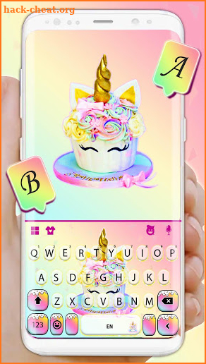 Unicorn Rainbow Cake Keyboard Theme screenshot