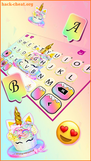 Unicorn Rainbow Cake Keyboard Theme screenshot