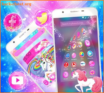 Unicorn Rainbow Pink Theme screenshot