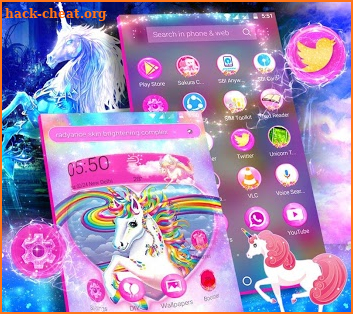 Unicorn Rainbow Pink Theme screenshot