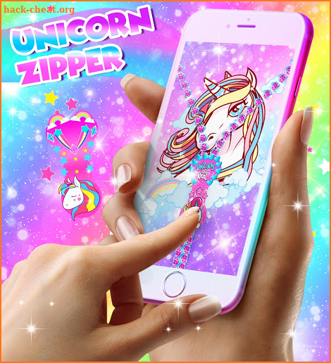 Unicorn zipper lock screen screenshot