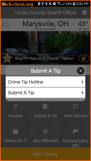 Union County Sheriff’s Office screenshot