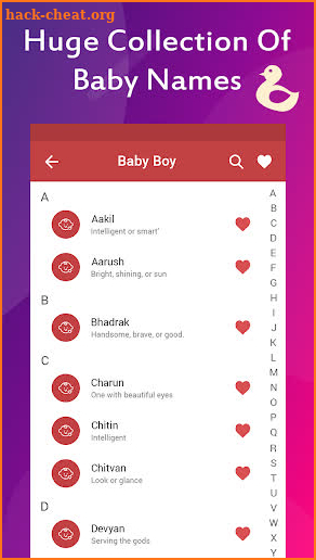 Unique Baby Boy, Girl Names and Meanings screenshot
