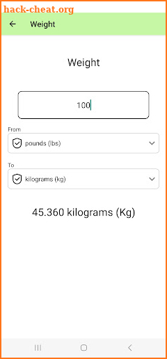 Unit Conversion Calculator screenshot