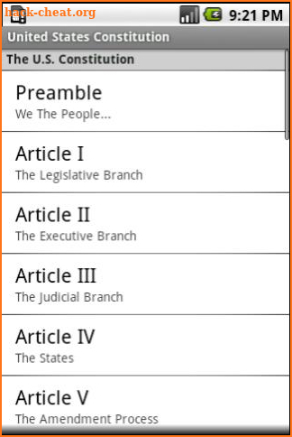 United States Constitution screenshot