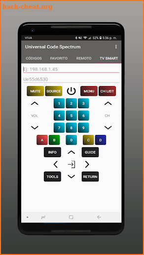 Universal codes for Spectrum (Smart Control) screenshot